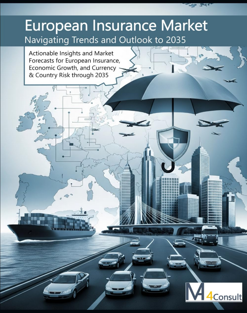 Coverbild des Buchs European Insurance Market: Navigating Trends & Outlook 2035  Actionable Insights and Market Forecasts for European Insurance, Economic Growth, and Currency & Country Risk through 2035.